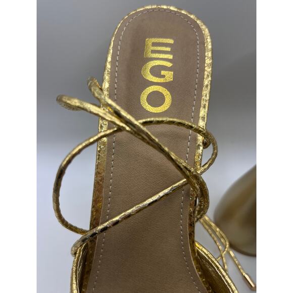 EGO Gelato Lace Up Platform Heels in Gold - Picture 5 of 12